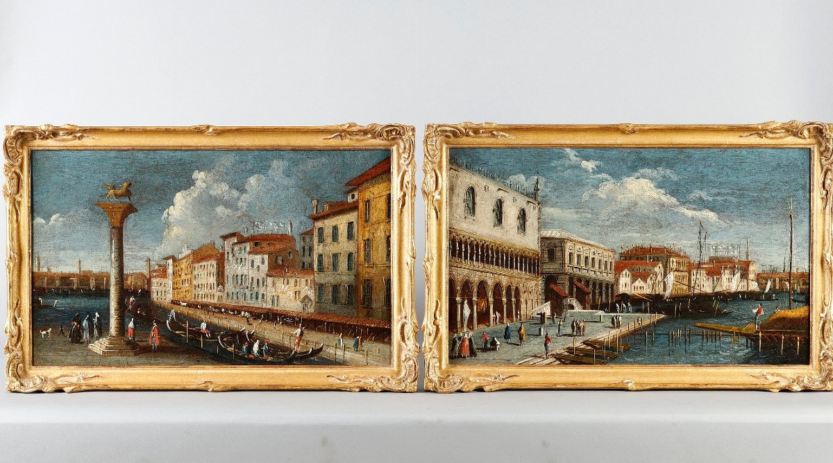 Paire de Vedute, Attribué au “Maître des vues de la Fondation Langmatt”