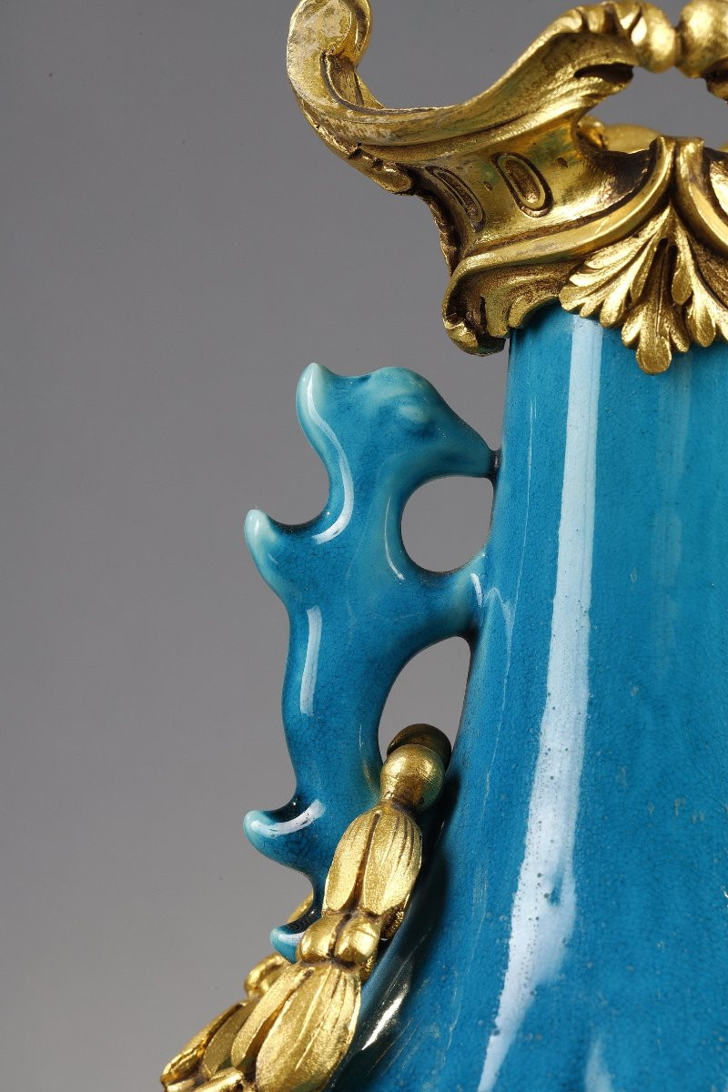 Blue Chinese Porcelain Vase, Early 19th Century-photo-3