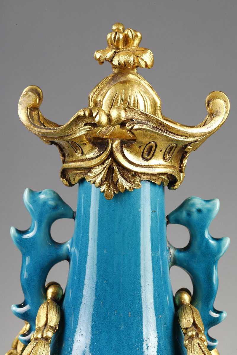 Blue Chinese Porcelain Vase, Early 19th Century-photo-4