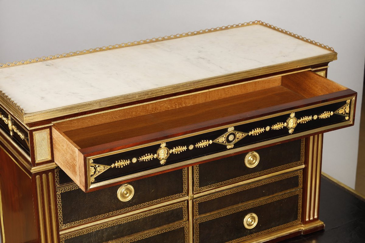 Cartonnier d'époque XVIIIe siècle attribué à Bernard Molitor-photo-3