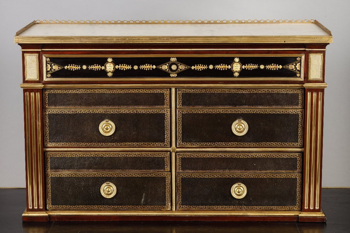 Cartonnier d'époque XVIIIe siècle attribué à Bernard Molitor-photo-6