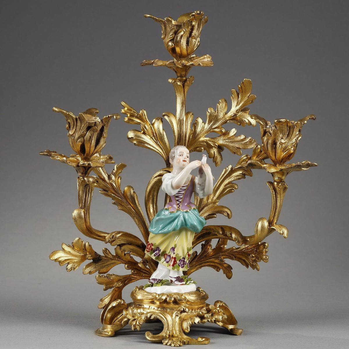 Louis XV Candlesticks, Meissen Children's Porcelain-photo-3