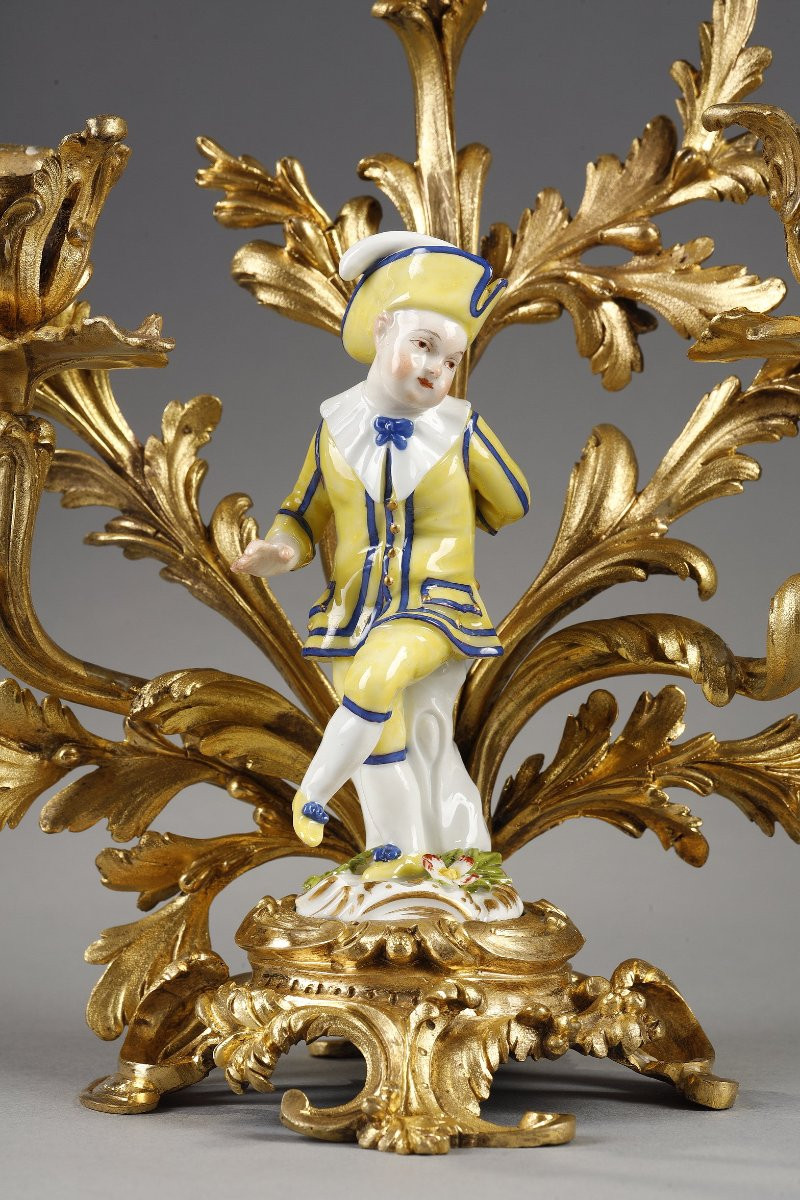 Louis XV Candlesticks, Meissen Children's Porcelain-photo-3