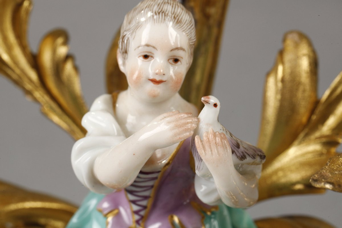 Louis XV Candlesticks, Meissen Children's Porcelain-photo-7