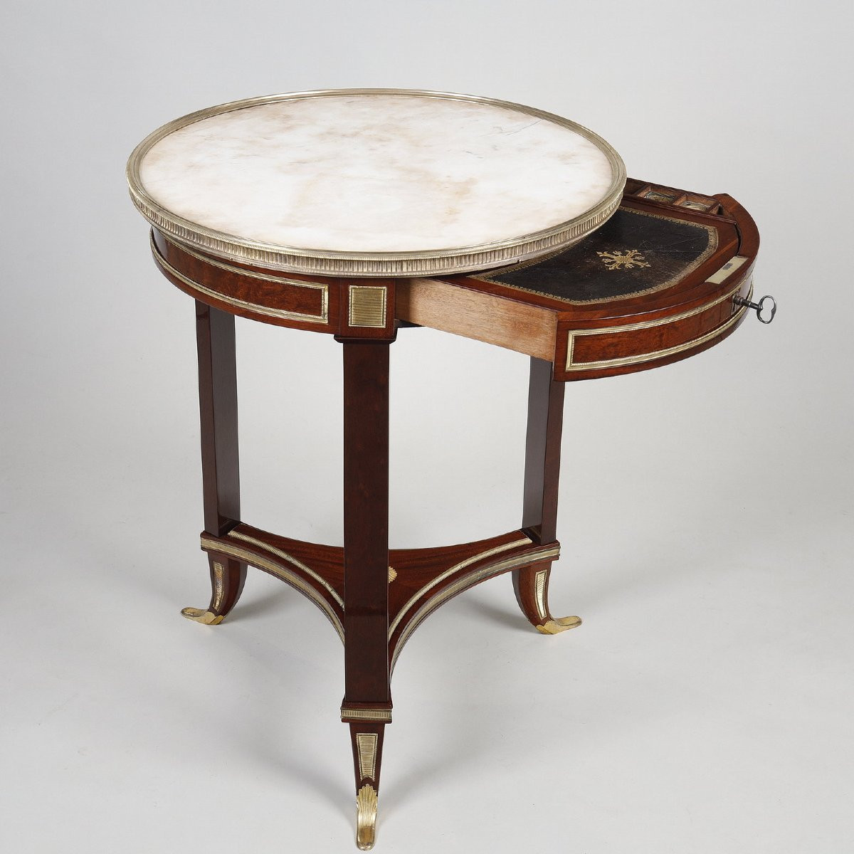 Mahogany Tripod Pedestal Table Attributed To Adam Weisweiler-photo-4