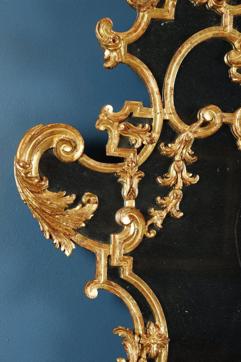 Pair Of Mirrors With Gilded Wood, Northern Italy, 18th Century-photo-3
