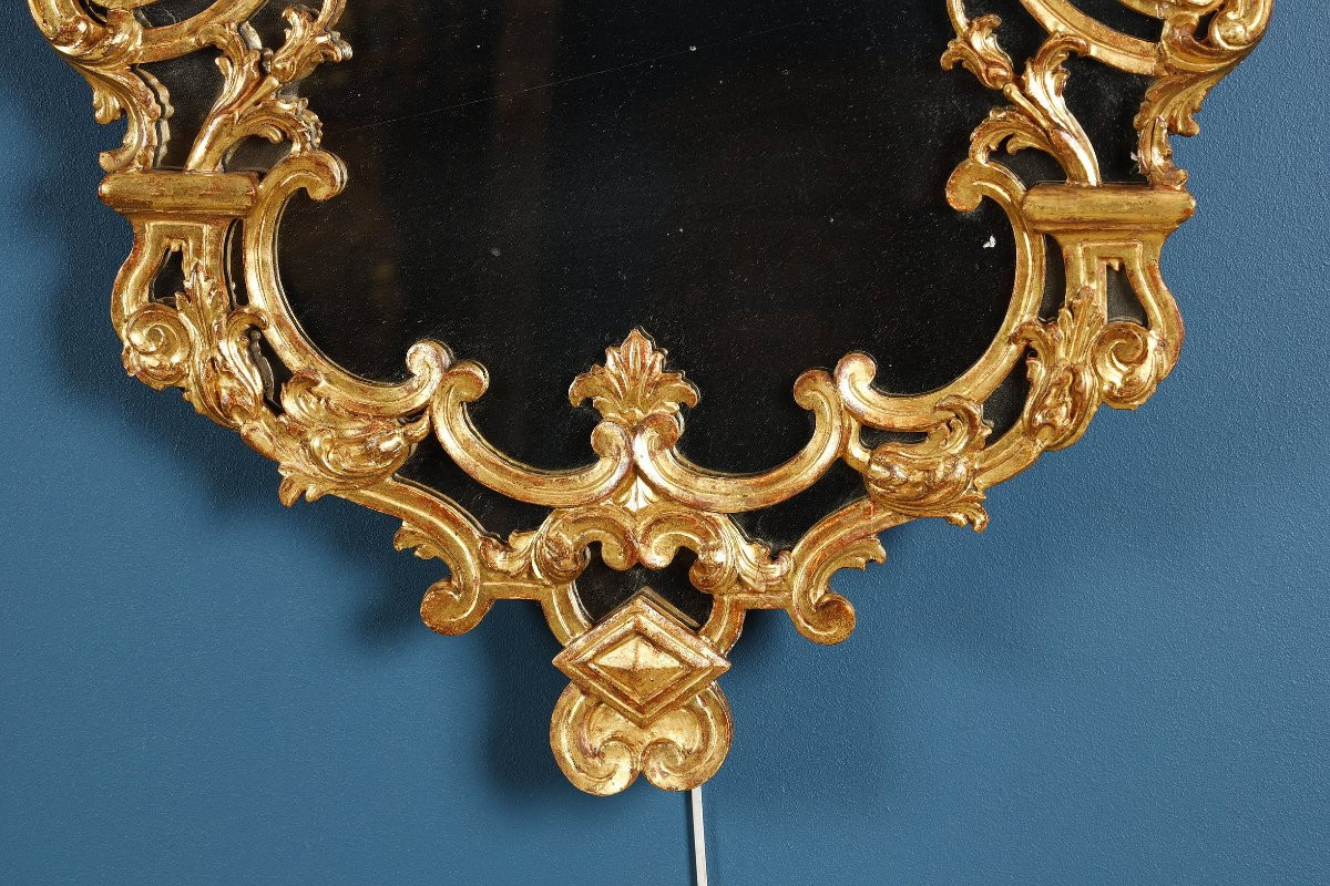 Pair Of Mirrors With Gilded Wood, Northern Italy, 18th Century-photo-4