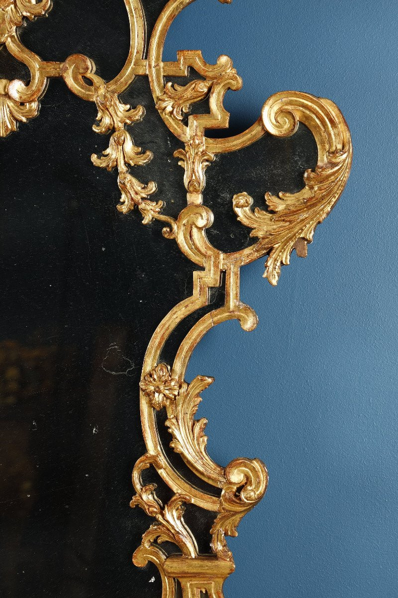 Pair Of Mirrors With Gilded Wood, Northern Italy, 18th Century-photo-3