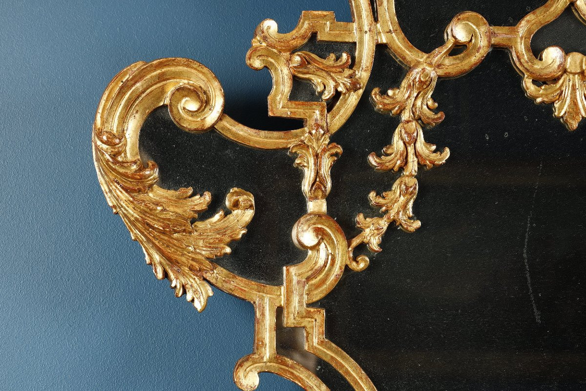 Pair Of Mirrors With Gilded Wood, Northern Italy, 18th Century-photo-5
