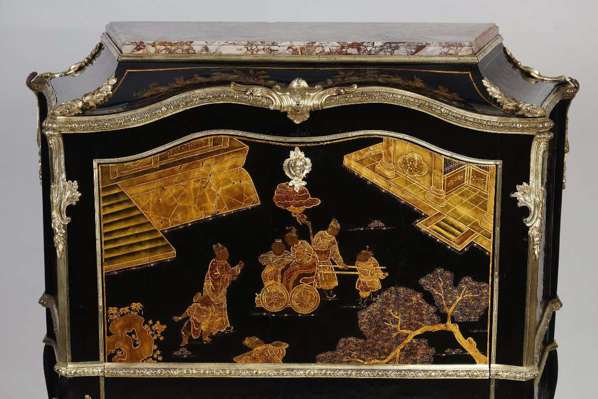 Lacquered Secretary Desk Attributed To Bvrb-photo-2