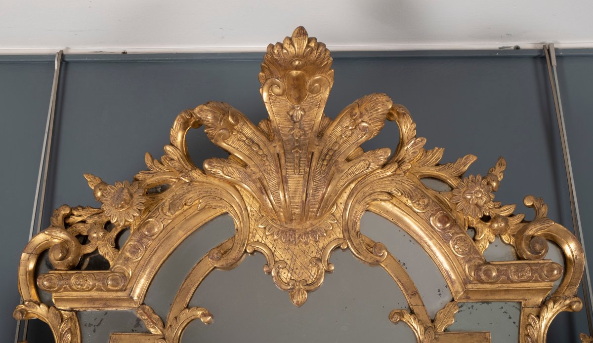 Large Mirror With Side Panels, From The Regency Period -photo-2