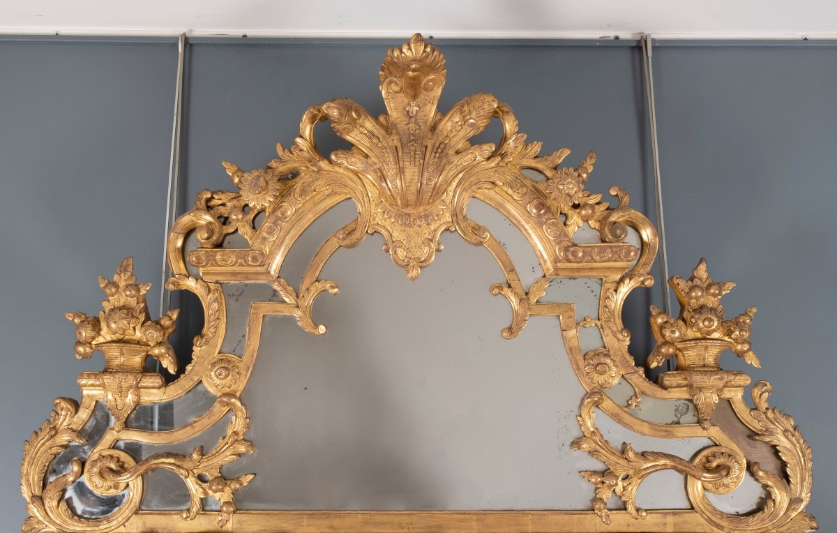 Large Mirror With Side Panels, From The Regency Period -photo-3