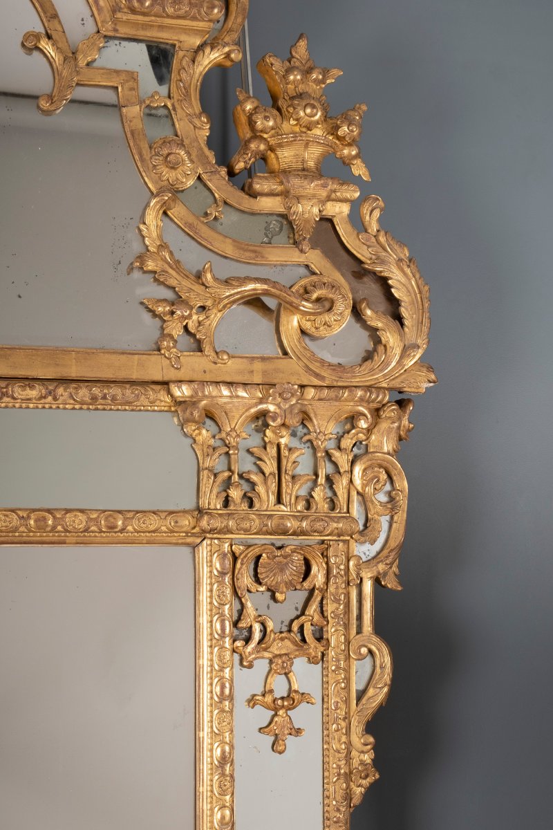 Large Mirror With Side Panels, From The Regency Period -photo-4