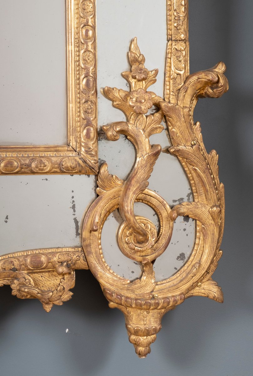 Large Mirror With Side Panels, From The Regency Period -photo-1