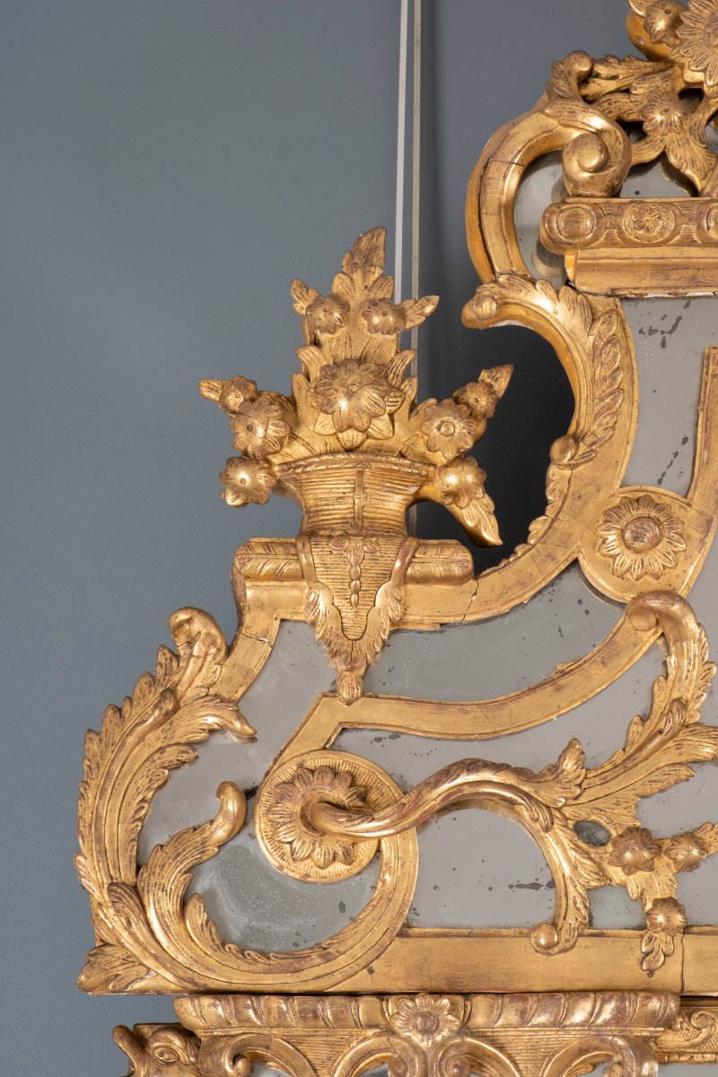 Large Mirror With Side Panels, From The Regency Period -photo-2