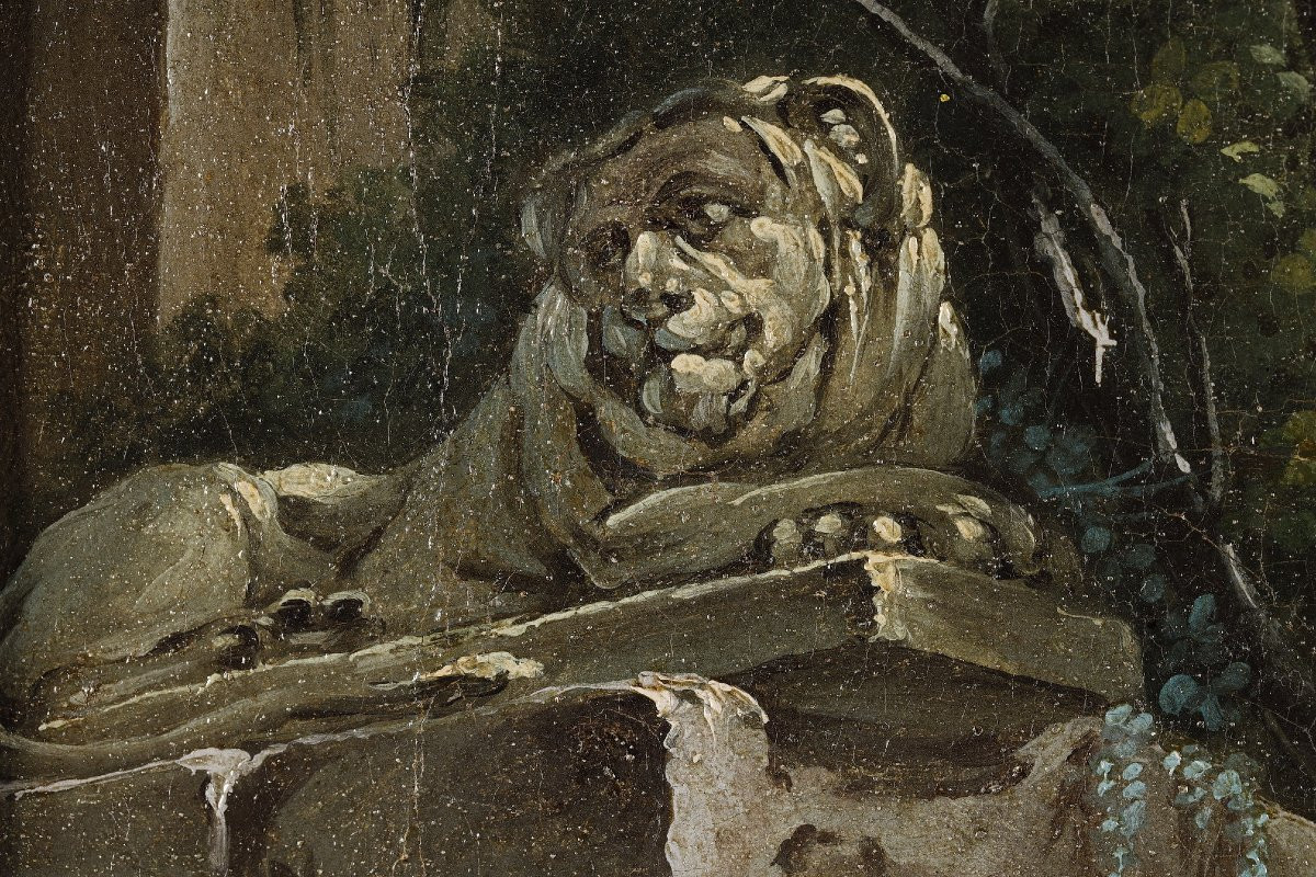 Paysage pastoral attribué à Jean Baptiste Huet-photo-4