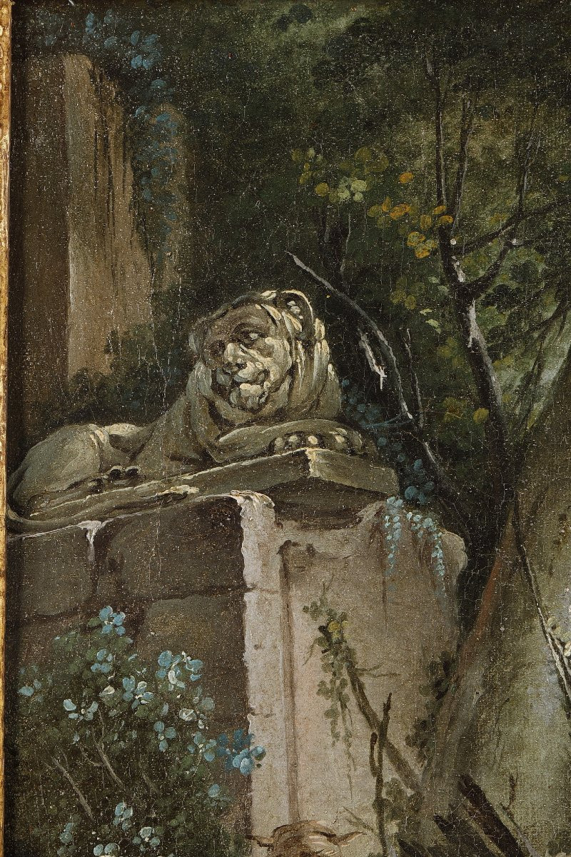 Paysage pastoral attribué à Jean Baptiste Huet-photo-5