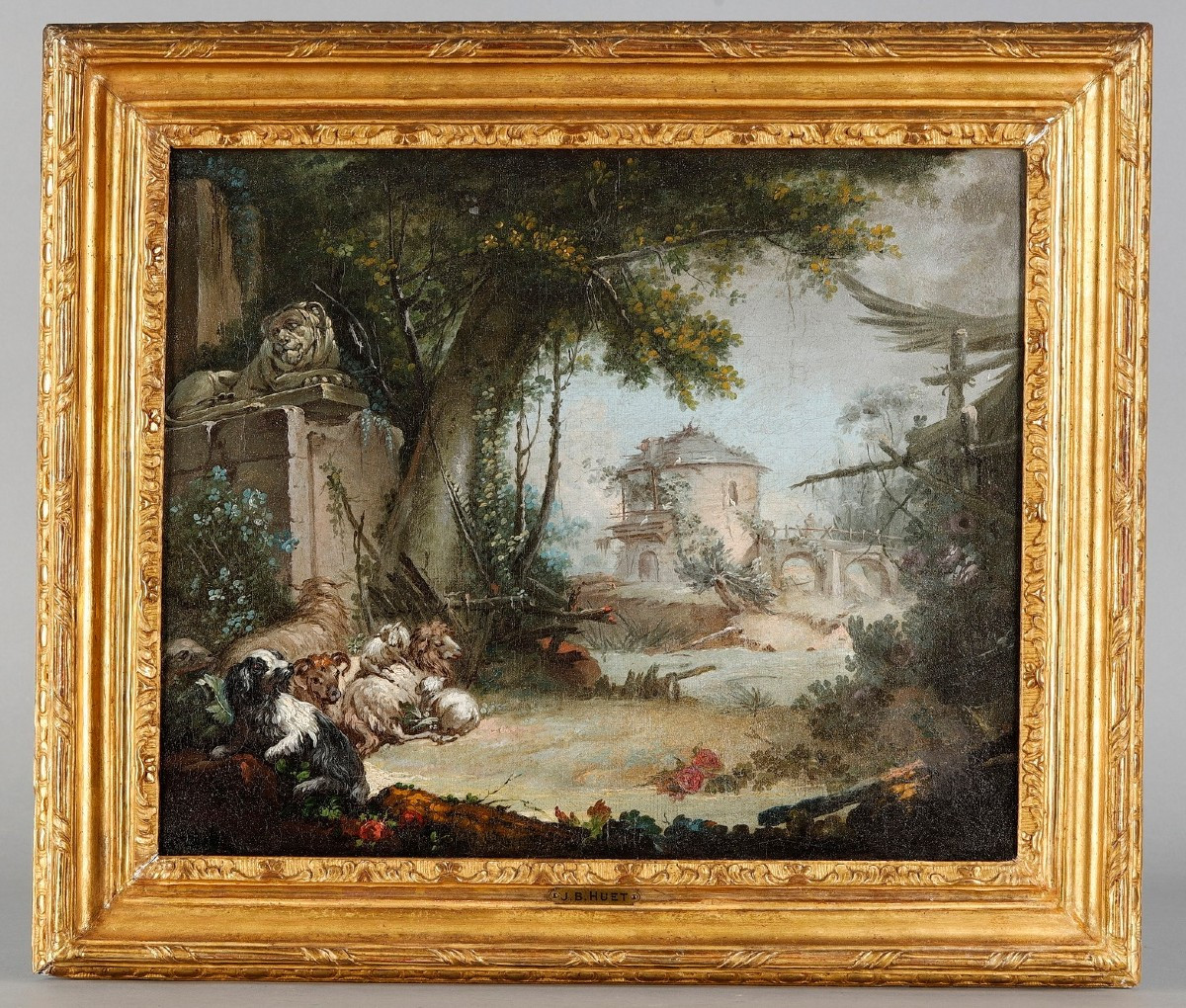 Paysage pastoral attribué à Jean Baptiste Huet
