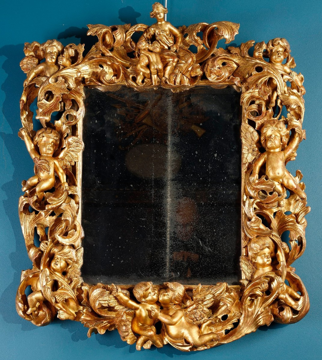 Italian Mirror With Putti