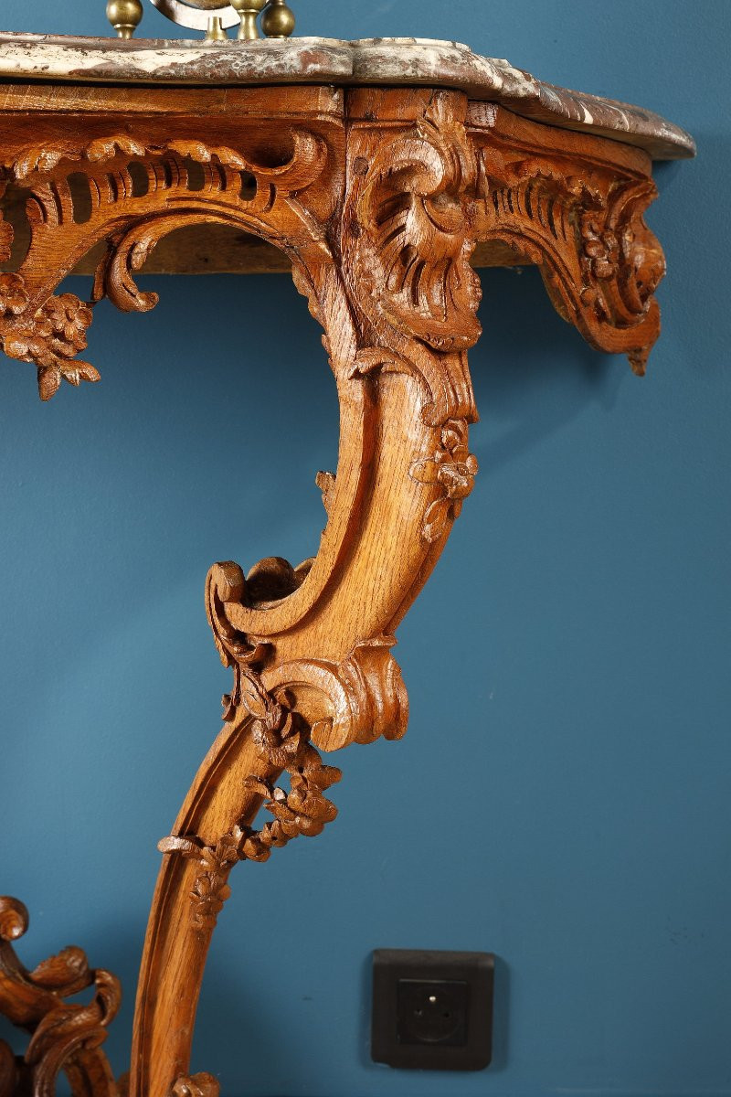 Louis XV Period Oak Wall Console-photo-2