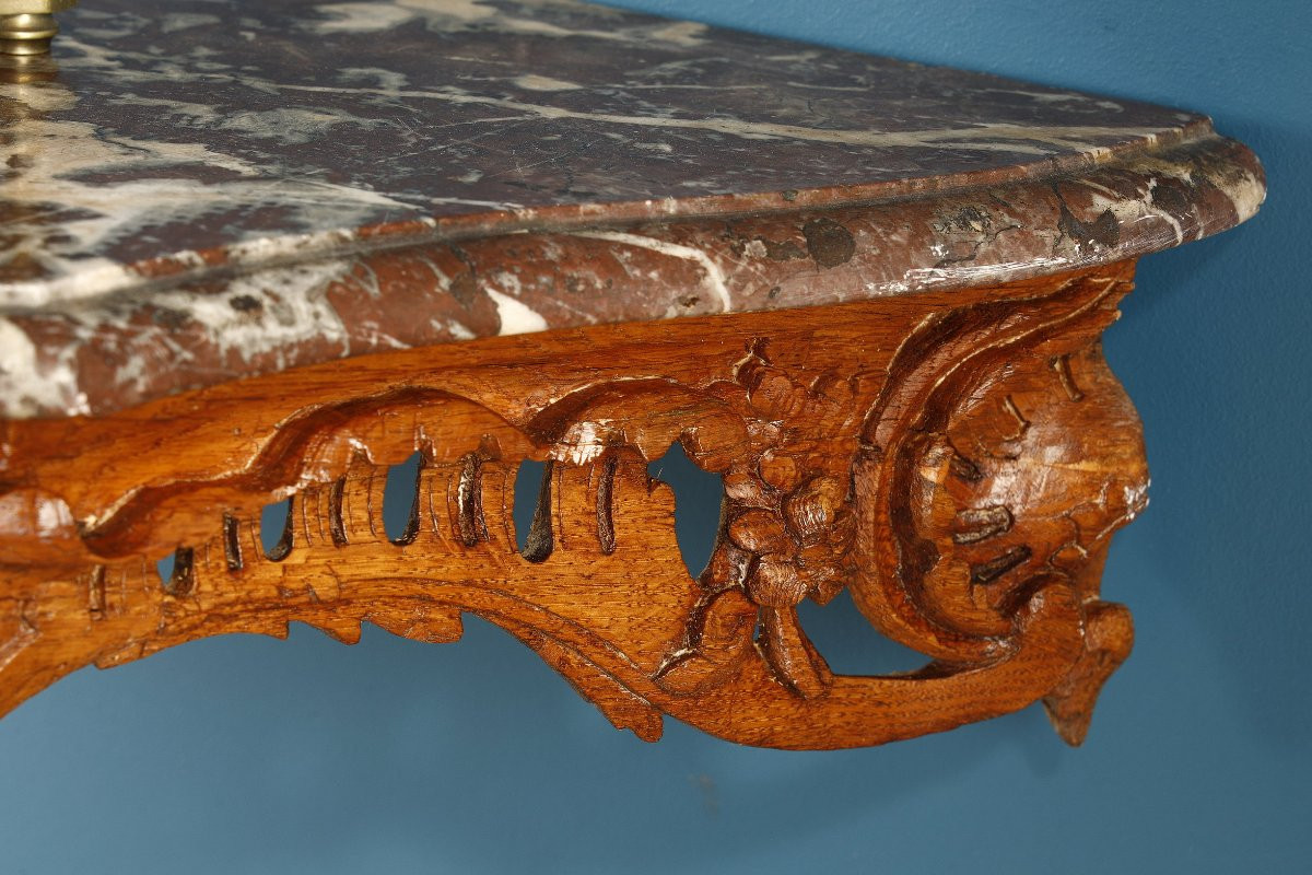 Louis XV Period Oak Wall Console-photo-6