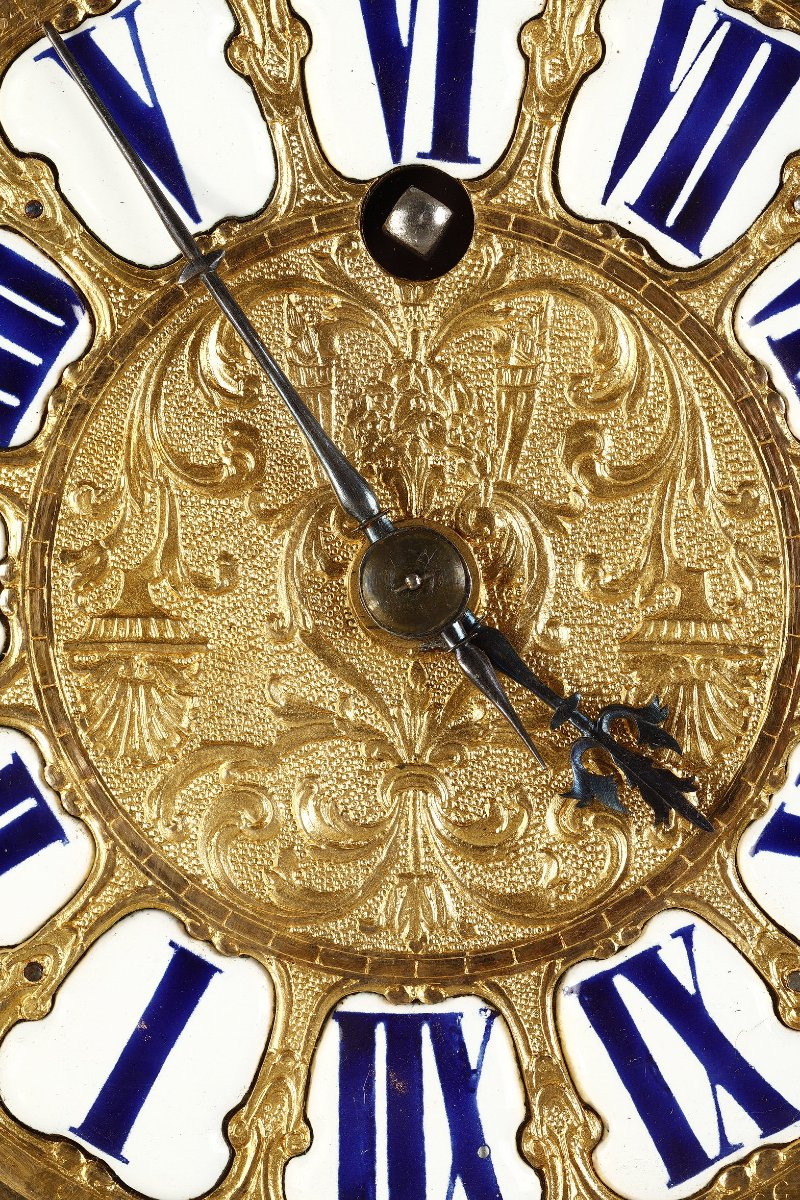  Petit cartel d'alcove en laiton et bronze doré  d'époque Louis XV, Signé Duchesne-photo-1