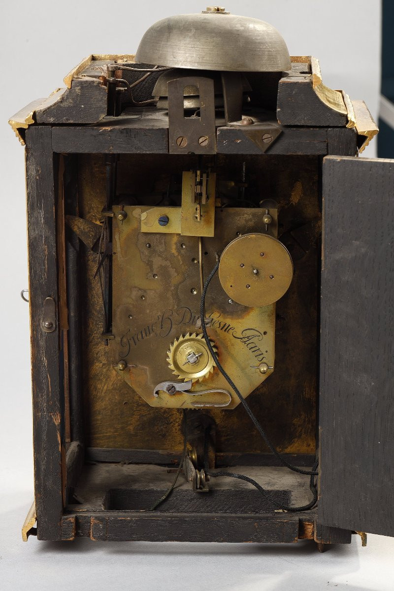  Petit cartel d'alcove en laiton et bronze doré  d'époque Louis XV, Signé Duchesne-photo-6