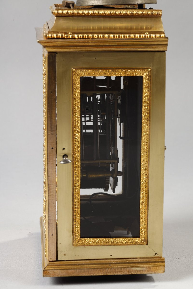  Petit cartel d'alcove en laiton et bronze doré  d'époque Louis XV, Signé Duchesne-photo-7