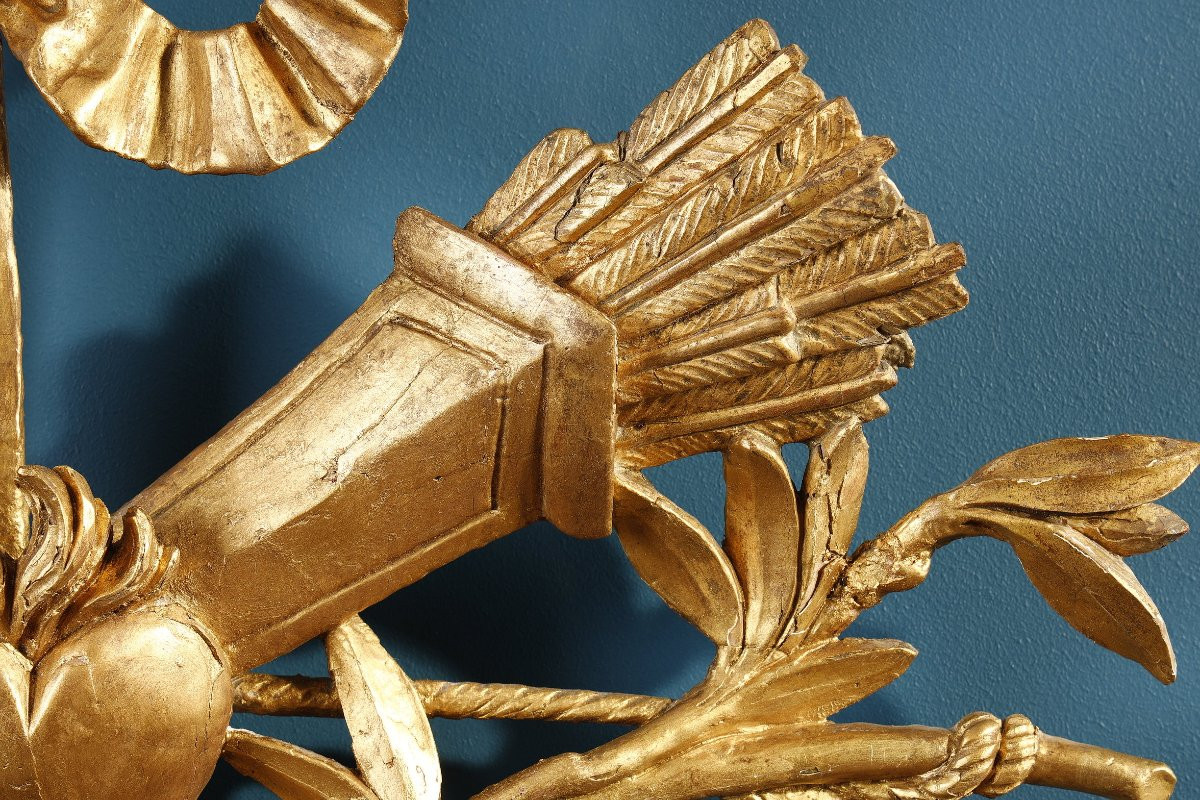Gilded Wooden Hunting Attributes, 18th Century-photo-3