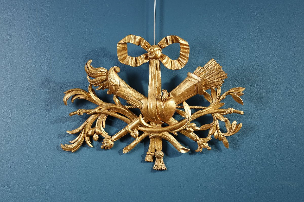 Gilded Wooden Hunting Attributes, 18th Century-photo-8