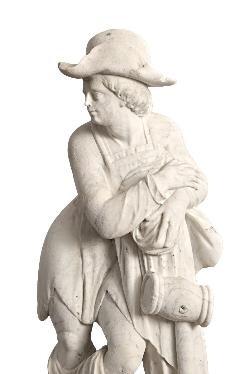 Pair Of 18th-century Marble Garden Figures, After Models By Giambologna (1529-1608)-photo-3