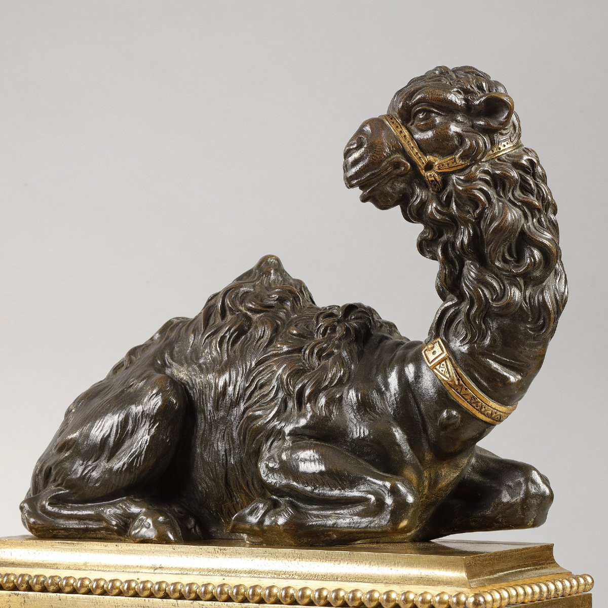 Pair Of Big Andirons With Dromedaries By Pierre Gouthiere Louis XVI Period-photo-2