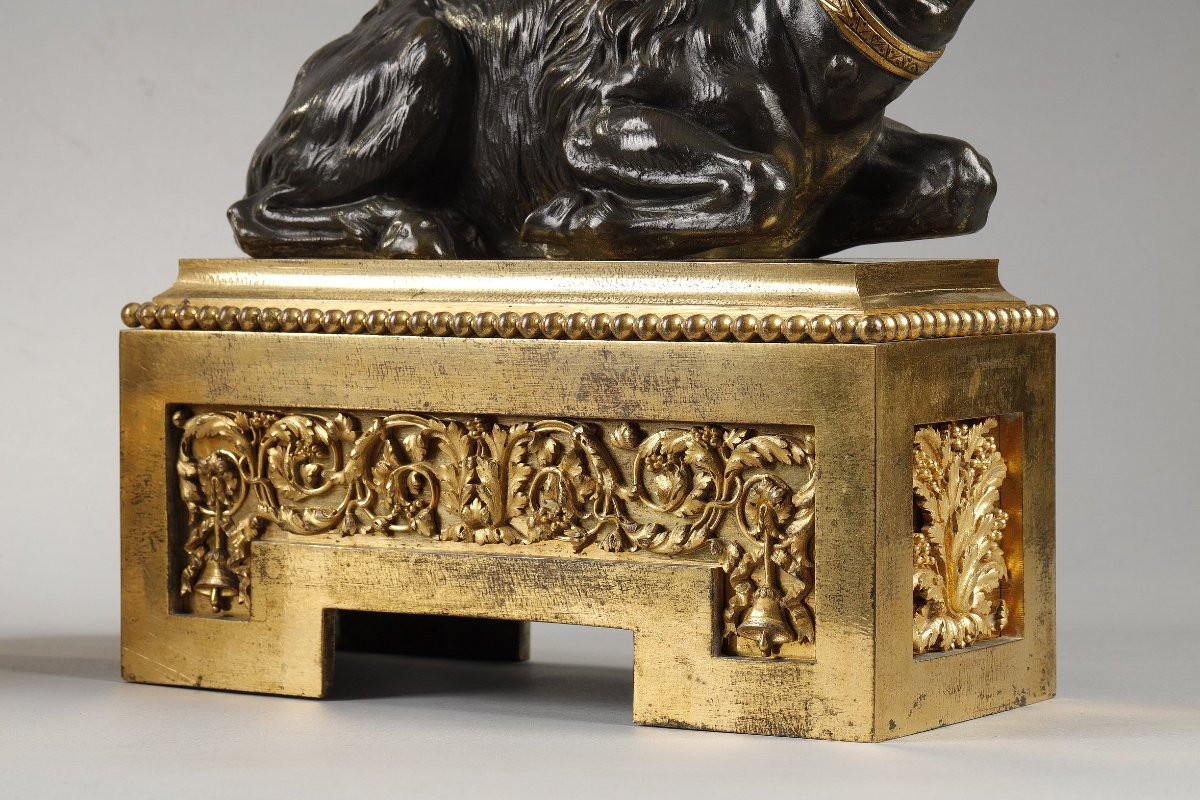 Pair Of Big Andirons With Dromedaries By Pierre Gouthiere Louis XVI Period-photo-4