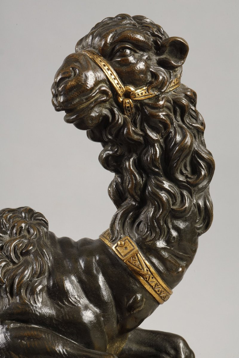 Pair Of Big Andirons With Dromedaries By Pierre Gouthiere Louis XVI Period-photo-3