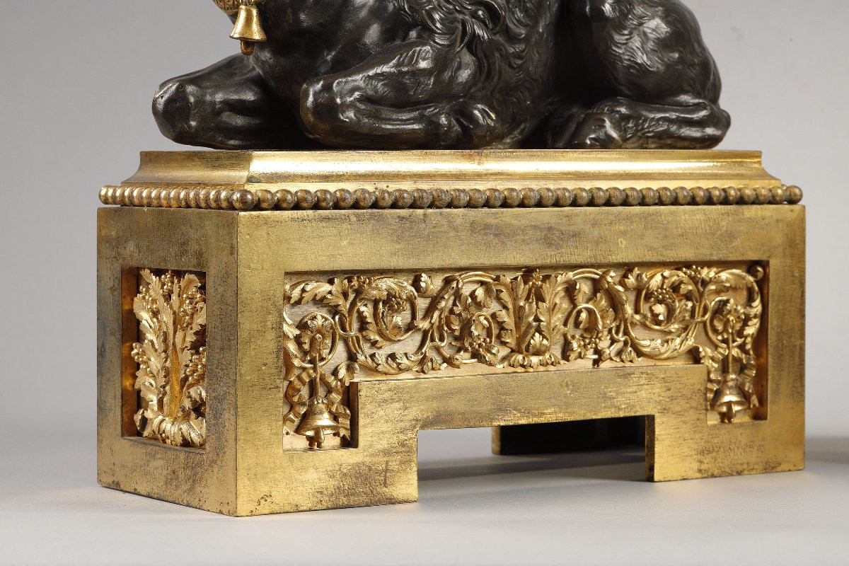 Pair Of Big Andirons With Dromedaries By Pierre Gouthiere Louis XVI Period-photo-6