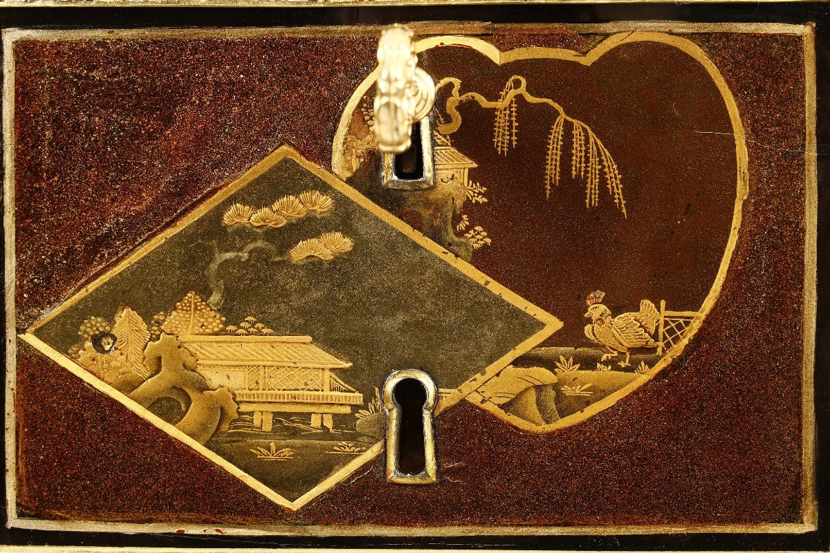 Rare Japanese Lacquer Flat Desk With Mechanism Stamped By Bury, Louis XVI Period-photo-2