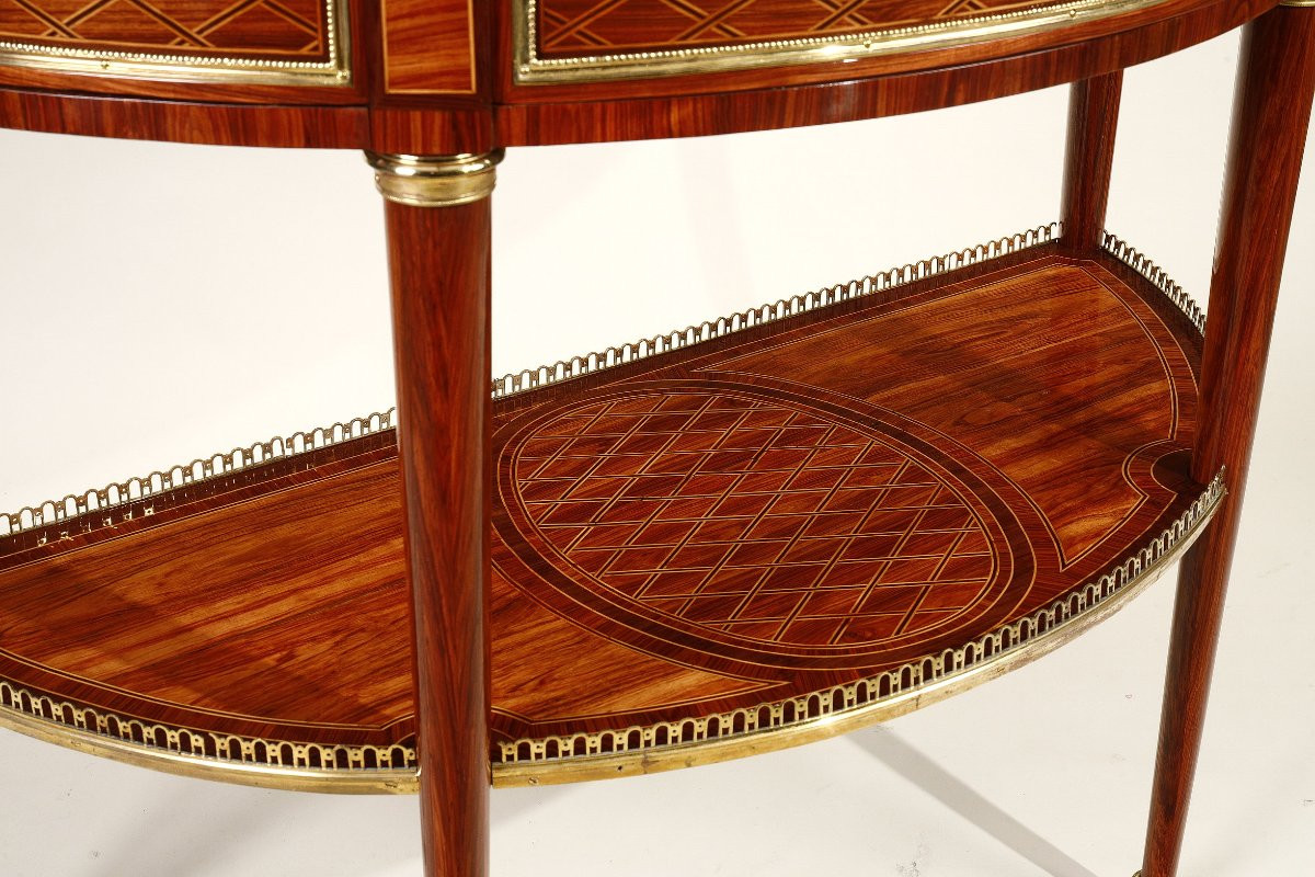 "demi Lune" Console Louis XVI Period Stamped By Lacroix-photo-3
