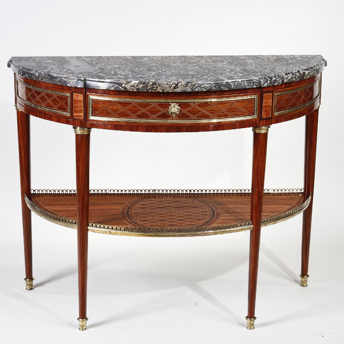 "demi Lune" Console Louis XVI Period Stamped By Lacroix-photo-5
