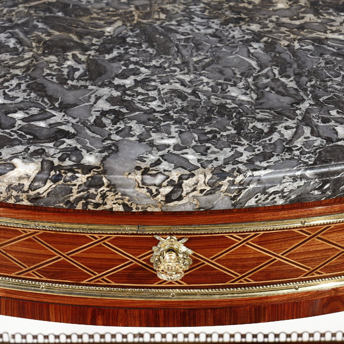 "demi Lune" Console Louis XVI Period Stamped By Lacroix-photo-6