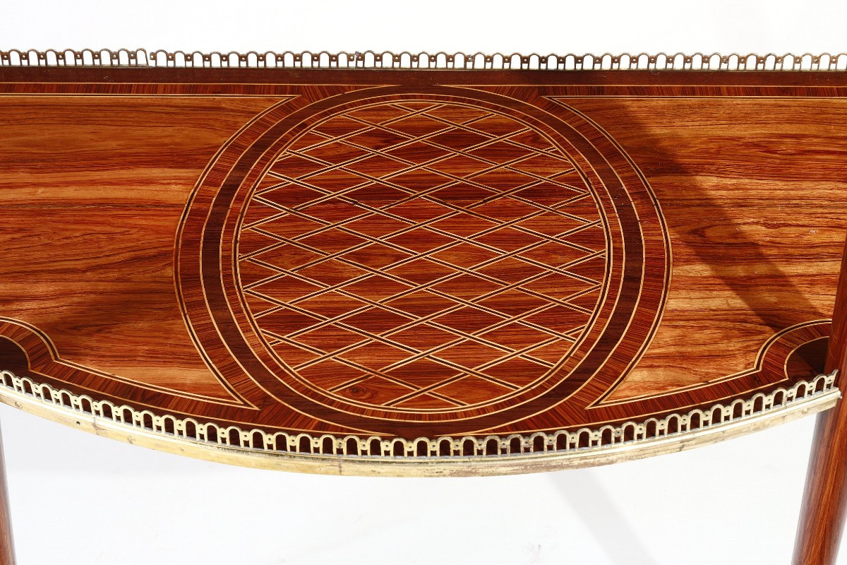 "demi Lune" Console Louis XVI Period Stamped By Lacroix-photo-8