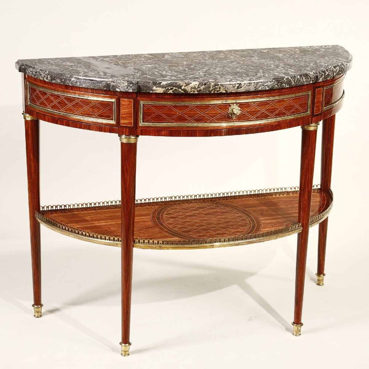 "demi Lune" Console Louis XVI Period Stamped By Lacroix