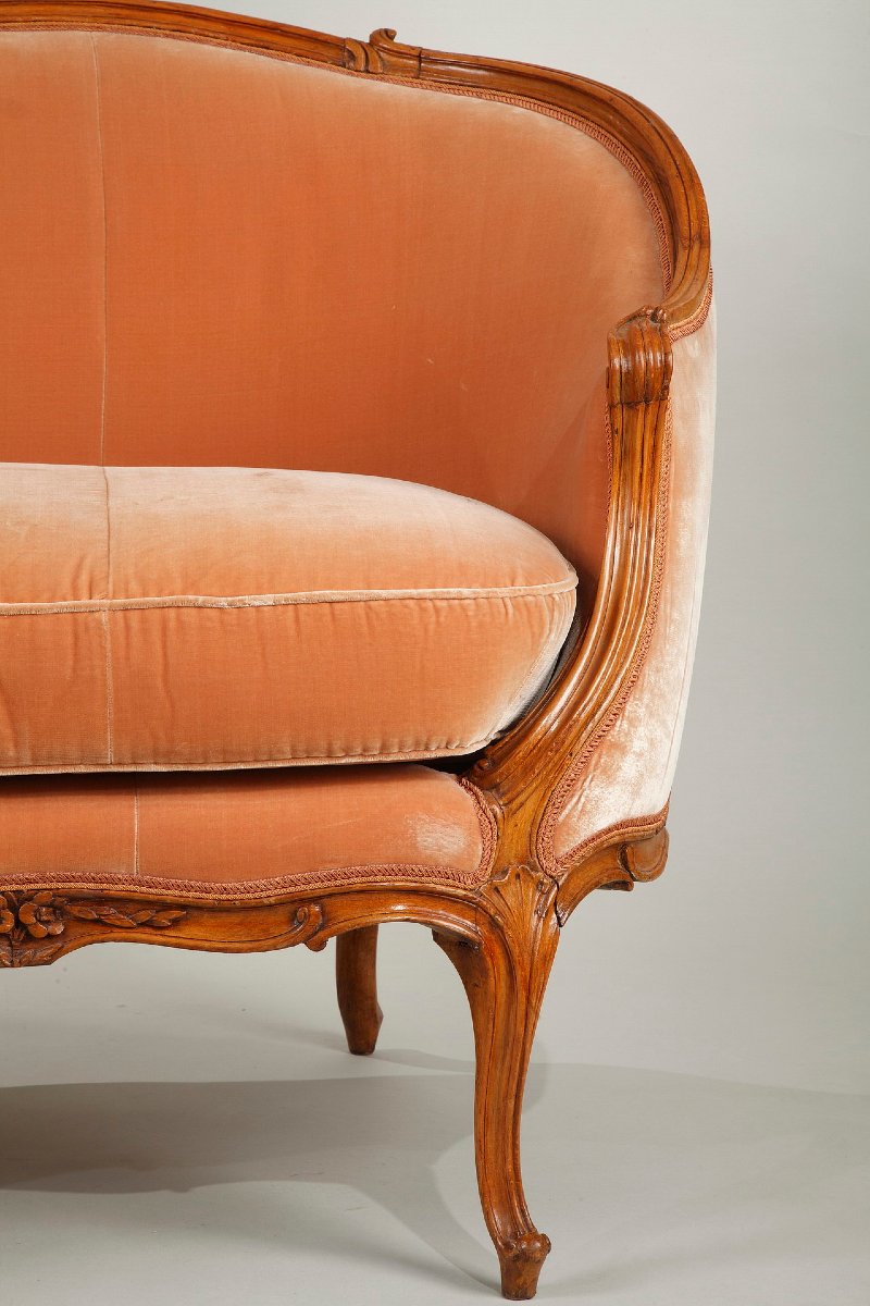 Rare Pair Of "veilleuse" Sofas Attributed To Louis Delanois-photo-3