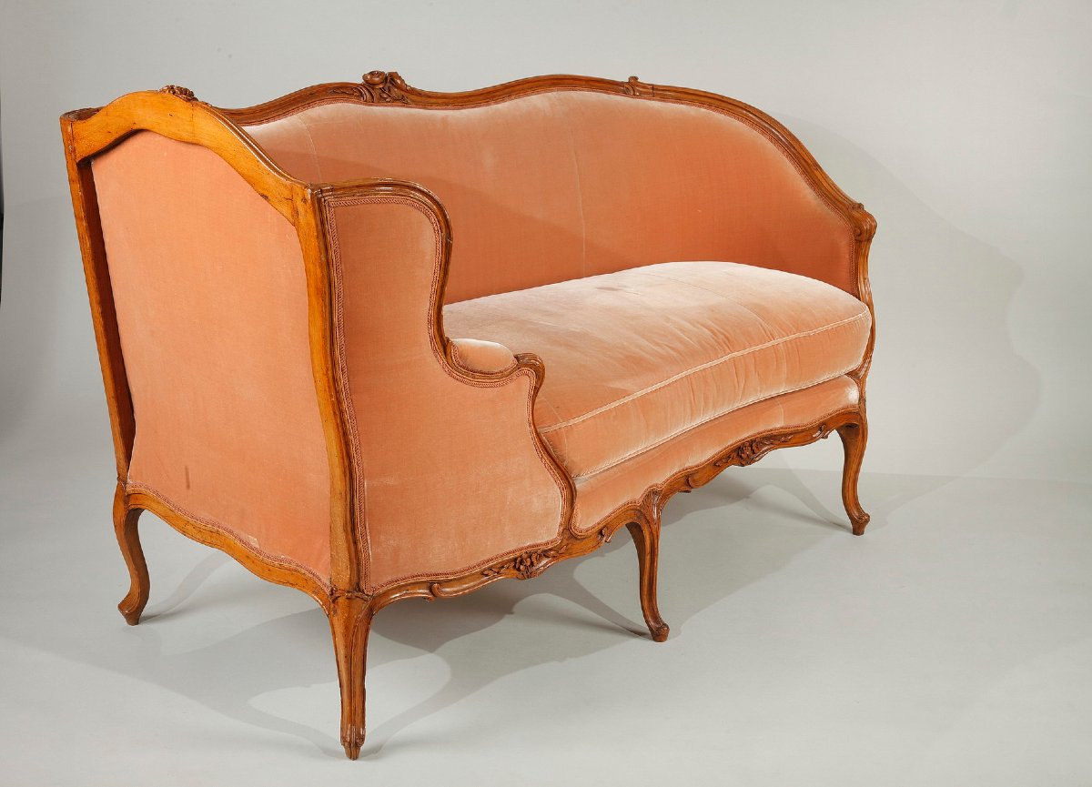 Rare Pair Of "veilleuse" Sofas Attributed To Louis Delanois-photo-5