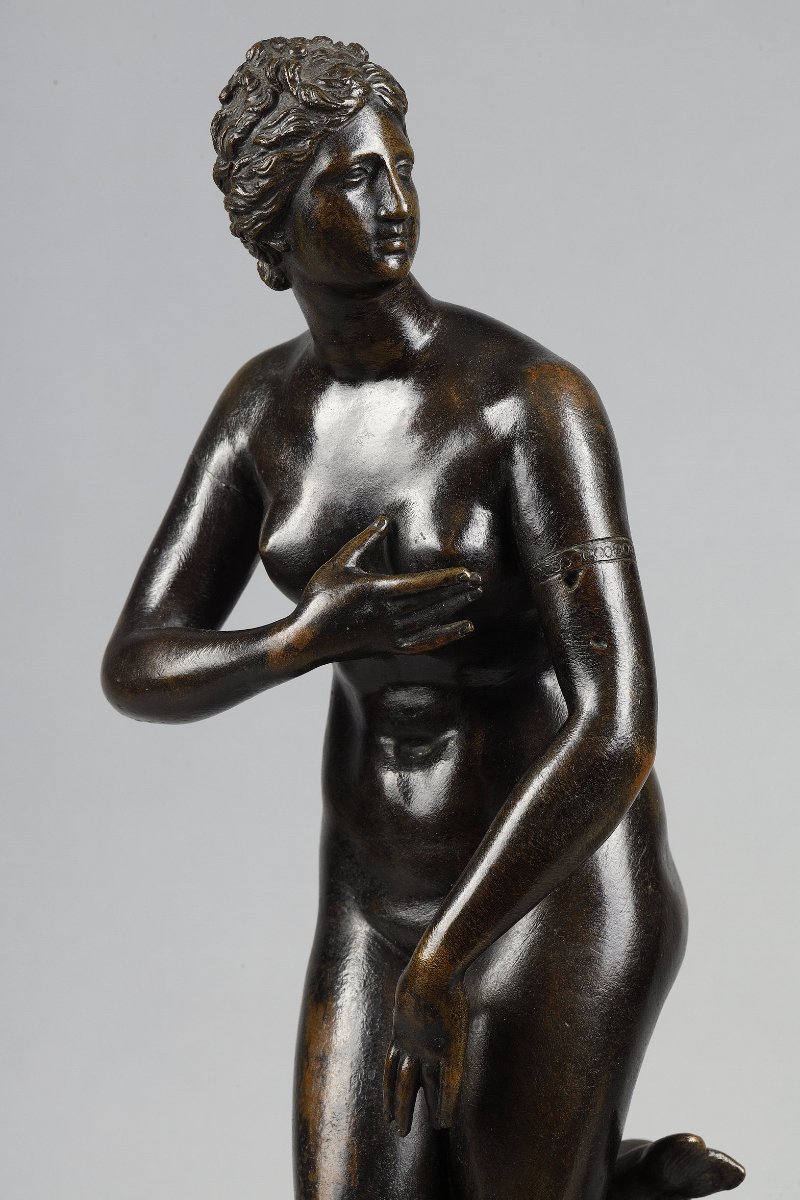 Paire de bronzes fin XVIIIe représentant  la Vénus de Médicis et Apollon-photo-2