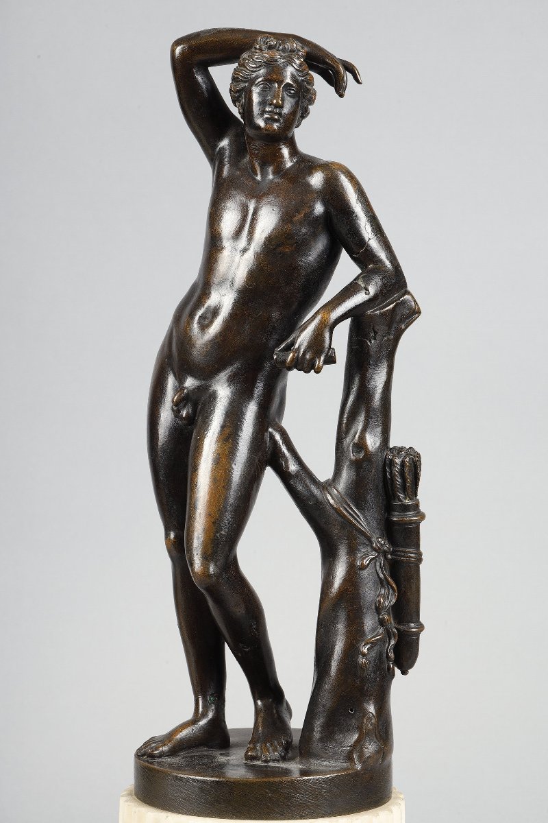 Paire de bronzes fin XVIIIe représentant  la Vénus de Médicis et Apollon-photo-6