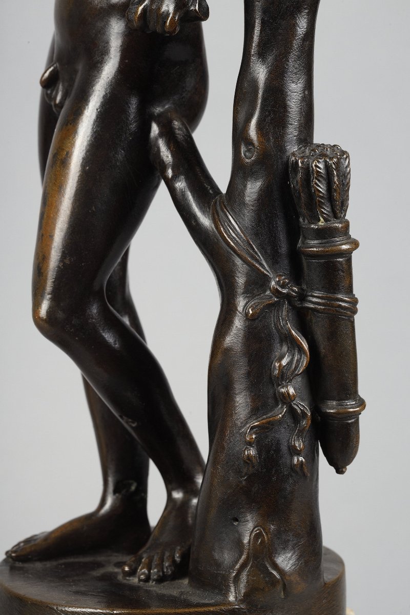 Paire de bronzes fin XVIIIe représentant  la Vénus de Médicis et Apollon-photo-8