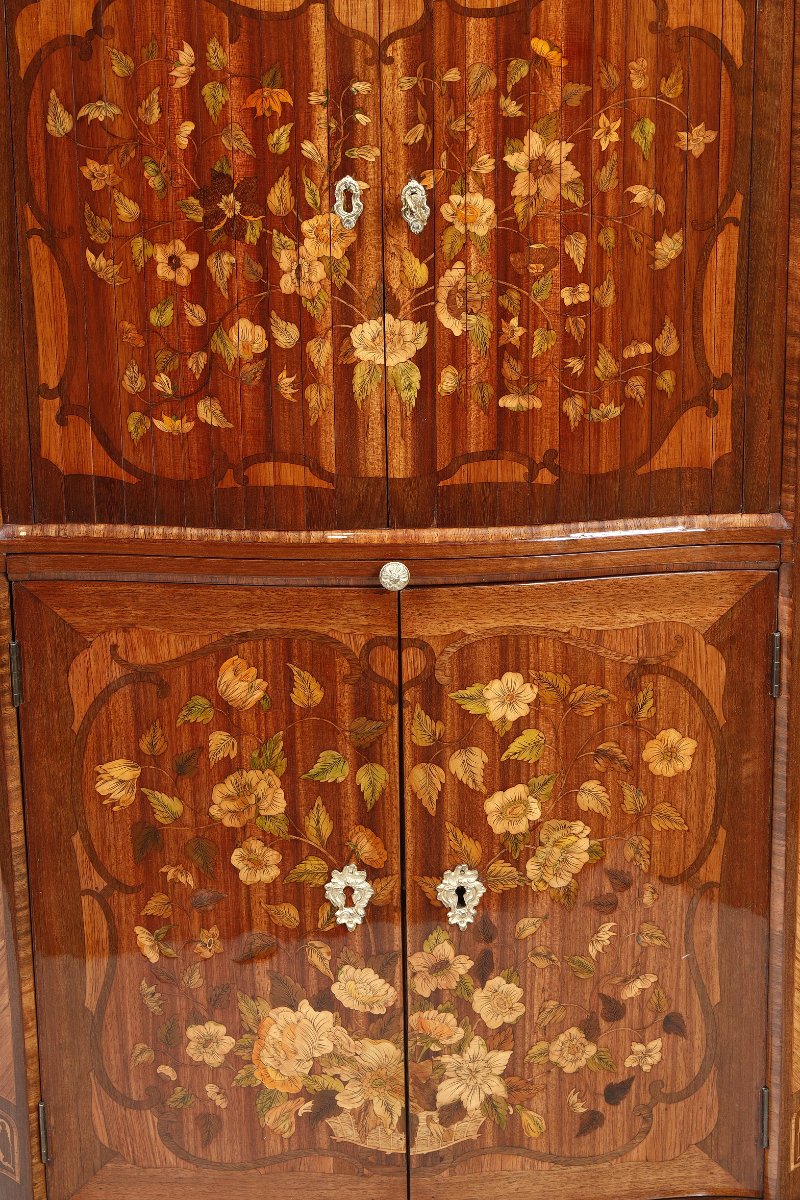 Rare Small Louis XV Period Tambour-front Secretary Stamped By Adrien Delorme-photo-2
