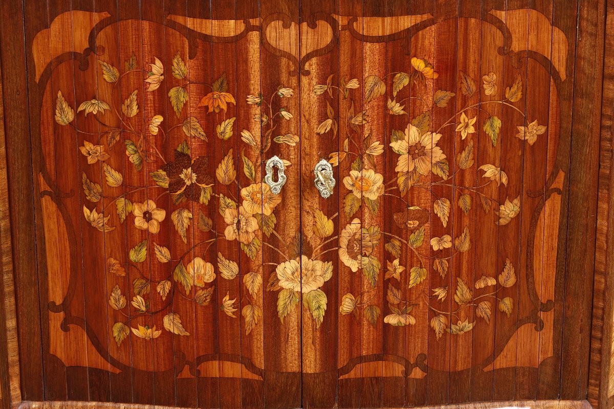 Rare Small Louis XV Period Tambour-front Secretary Stamped By Adrien Delorme-photo-3