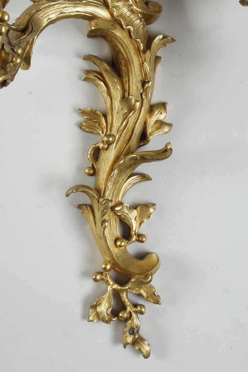 Paire d’appliques Louis XV au C couronné-photo-1