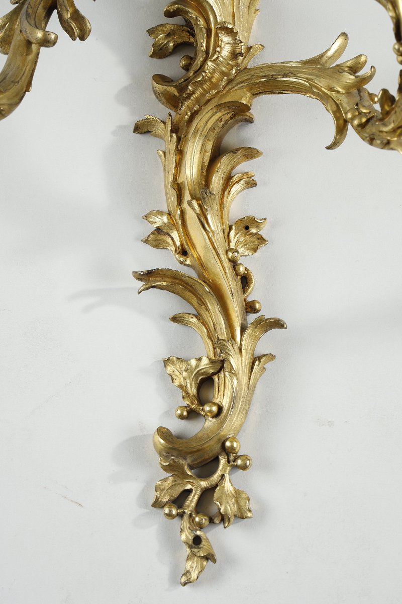 Paire d’appliques Louis XV au C couronné-photo-2